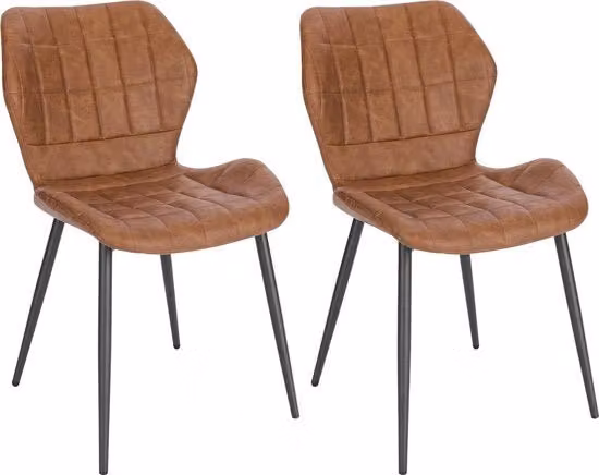 Sedie da Cucina in Pelle Finta - Set da 2 - Cucina - Stile, Ergonomica e Comoda - Colorazione Legno Chiara