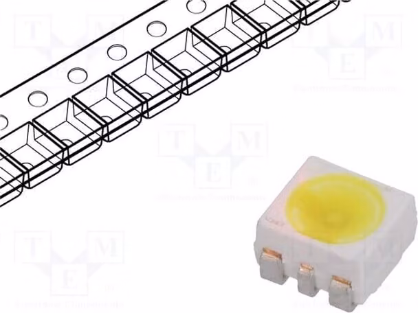 1 LED SMD bianco freddo 3528, PLCC6, intensità luminosa: 7,1÷14 cd, flusso luminoso: 24200÷37800 mlm, temperatura di colore: 5600K, modello: G6SP-EAFA-JKQL-1