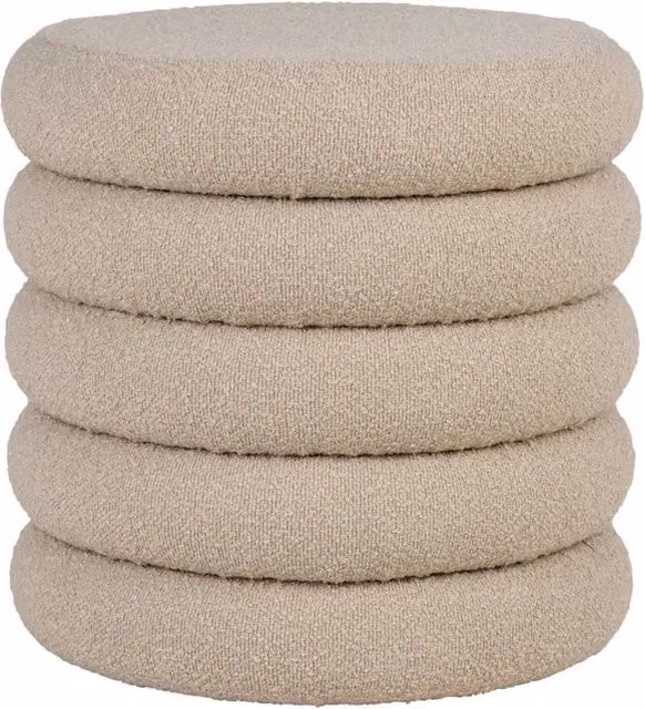 Pouf Brooklyn con contenitore in boucle' beige o44 cm