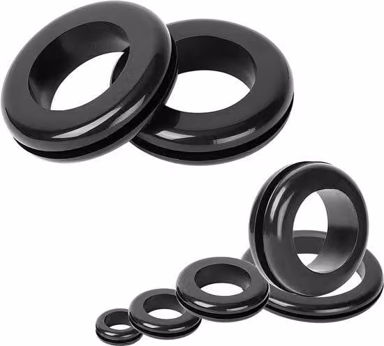 Set di fascette in gomma, confezione da 20 pezzi, diametro 6 mm, apertura 10 mm, fascette in gomma, foro passacavo, coperture in gomma per cavi