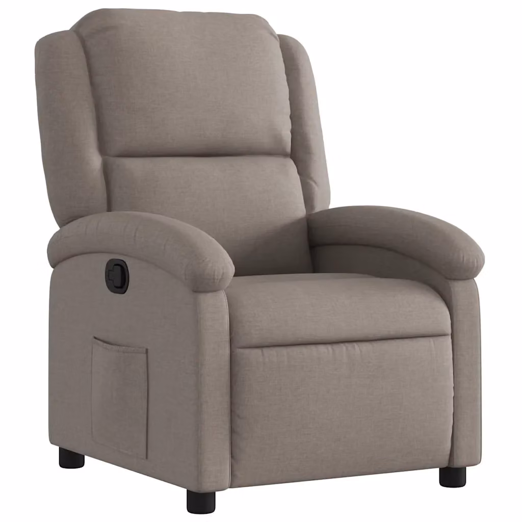 Poltrona Reclinabile Relax vidaXL in Tessuto Beige e Grigio con Braccioli e Regolazione Manuale – 2