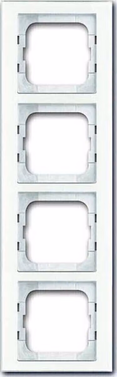 Cornice Busch-Jaeger a 4 ingressi con vetro bianco 1724-280