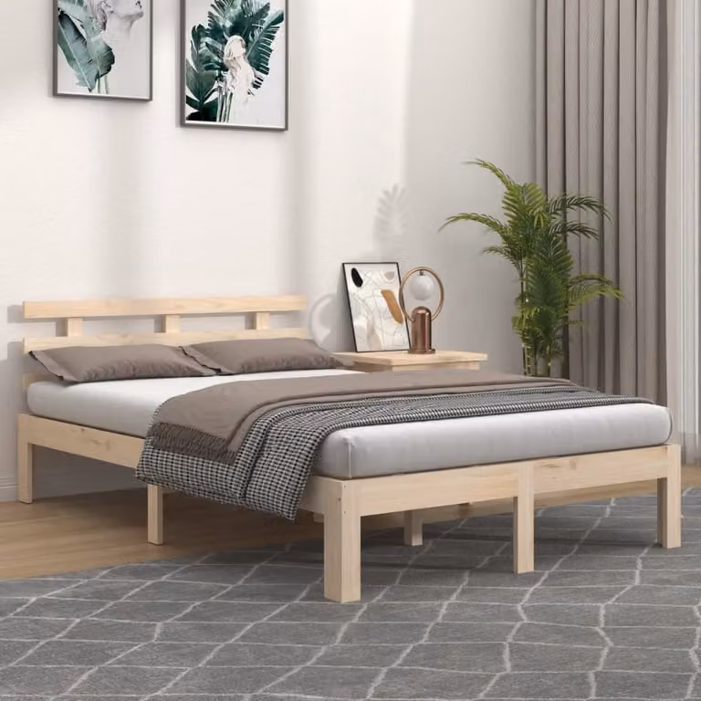 The Living Store Letto in legno massiccio 180x200 cm