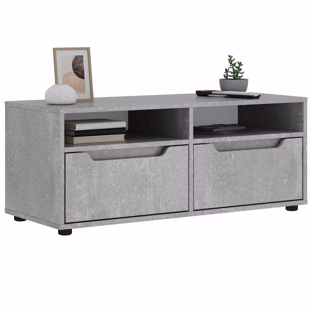 Mobile TV vidaXL VISNES Grigio, in legno e MDF, L 100 cm x P 40 cm x H 38 cm