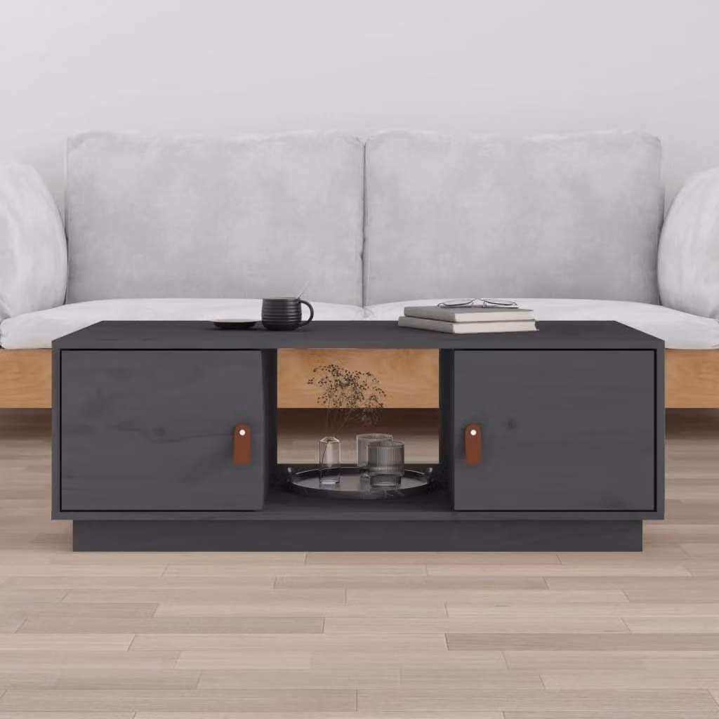 Maison Exclusive - Tavolino grigio 100x50x35 cm in legno massello di pino