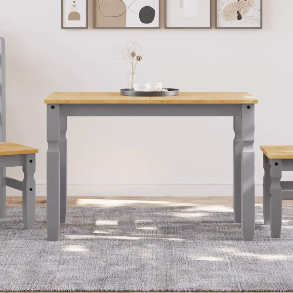 Maison Exclusive - Tavolo da pranzo , grigio, 112x60x75 cm, in legno massello di pino