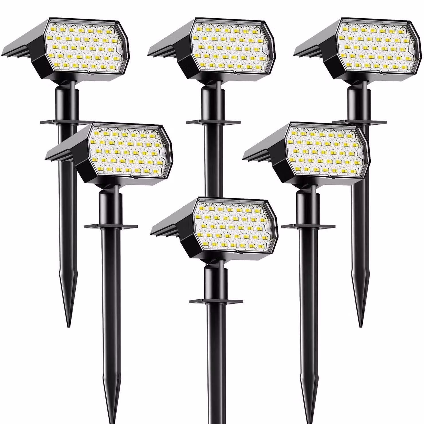 Fari solari da esterno, impermeabili, con 3 modalità, confezione da 6, 74 LED, 600 lumen