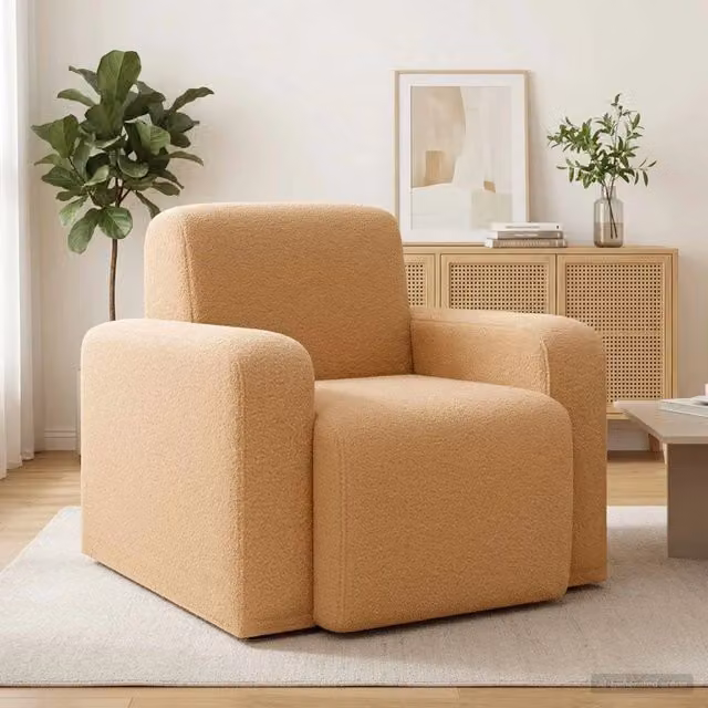 Poltroncina-Poltrona Beige Boucl¨¦ 567753