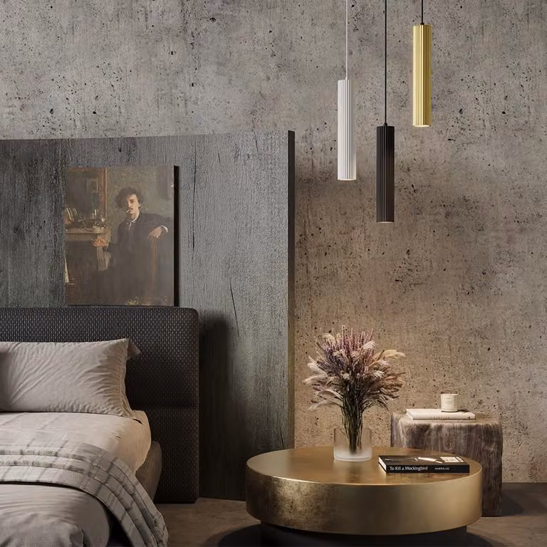 Lampada a sospensione a tubo ondulato CALIPSO in ottone, 1xGU10x10W, alluminio, dimensioni: 143x5,6x5,6 cm, IP20, Maytoni