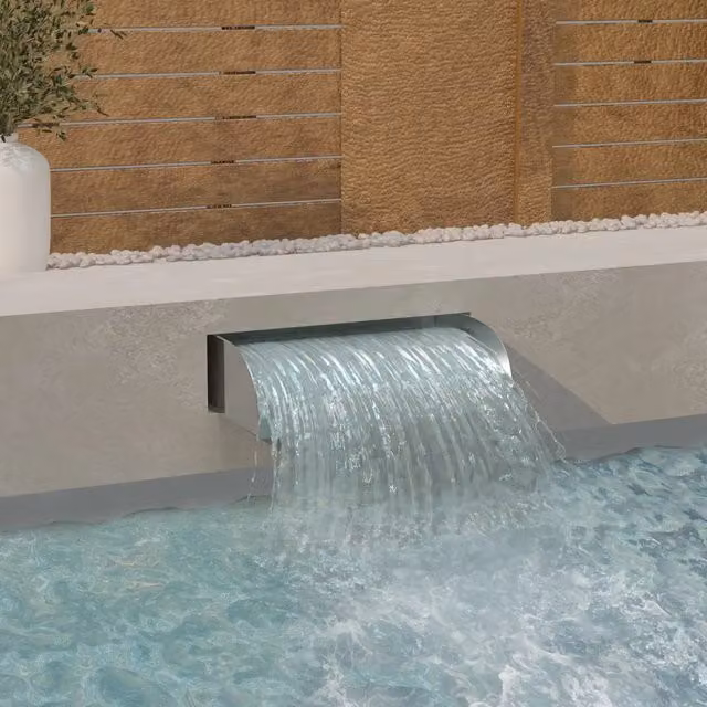 Cascata rettangolare Videx in acciaio inox 304 color argento L/P/H: 60 x 34 x 14 cm – 1