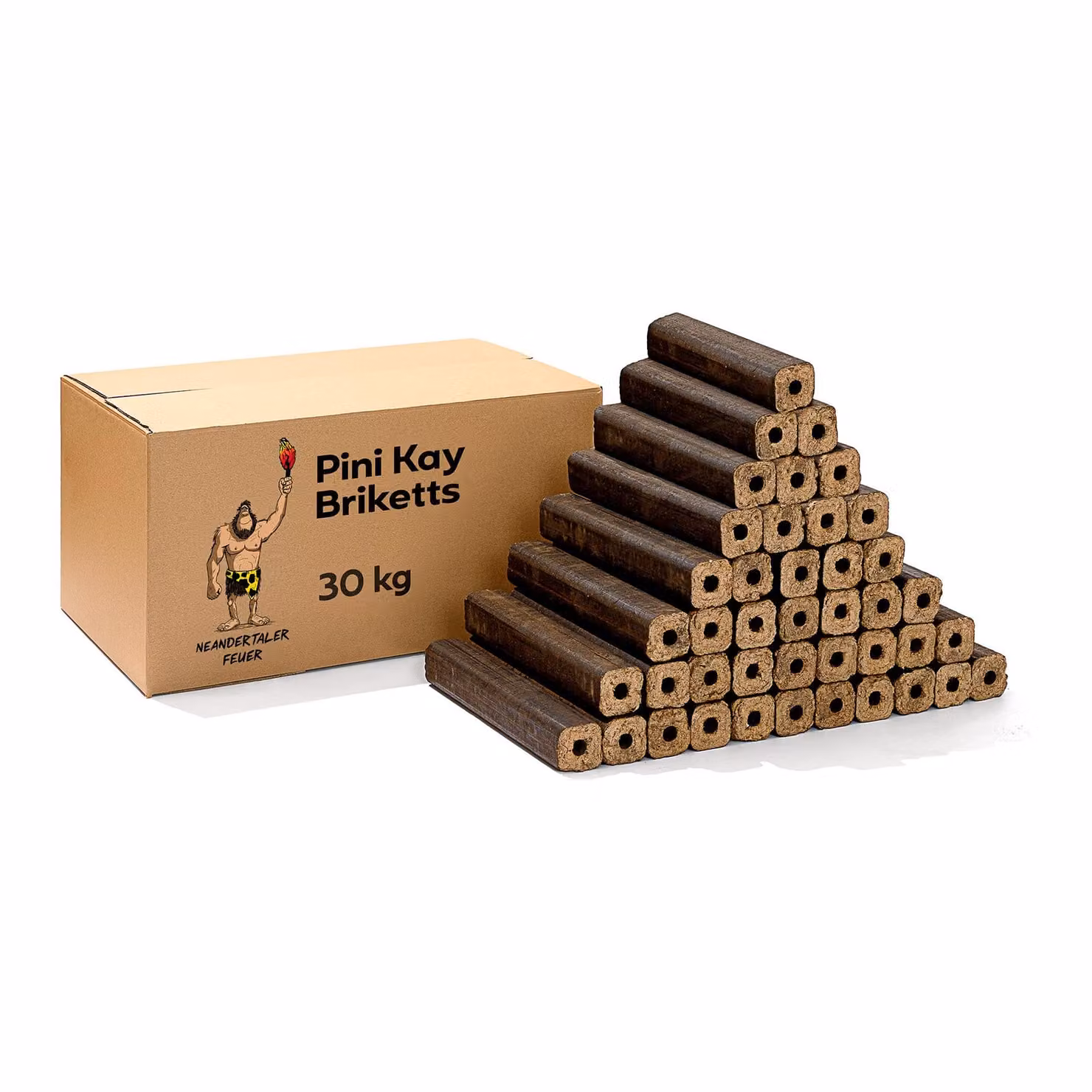 Neanderthal Bricchetti di legno PiniKay Bricchetti di legno duro 30 kg Bricchetti per caminetto Bricchetti per caminetto, stufa e barbecue Bricchetti Bricchetti di legno Bricchetti per mantenere le braci