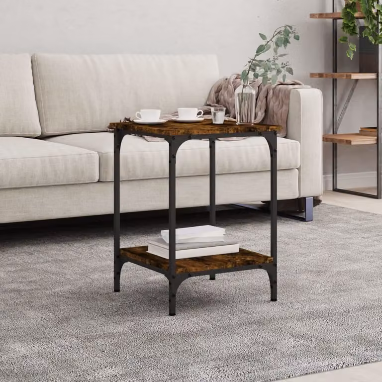 The Living Store tavolino in rovere fumé 40x40x55 cm materiale a base di legno