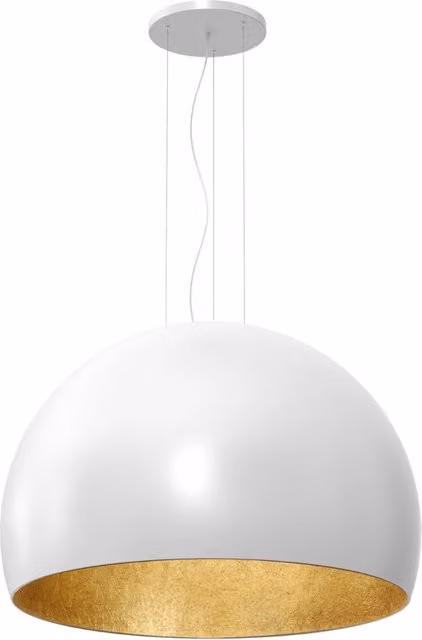 Lampada a sospensione bianca interno oro Ø100 Compo E27