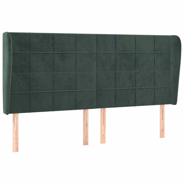 Testiera ad Orecchio Verde Scuro 183x23x118/128cm in Velluto
