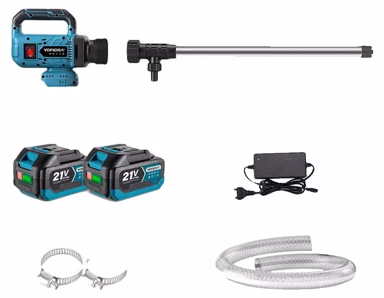 Pompa dell'acqua, senza fili, portata elevata, batteria 2PC da 3 Ah