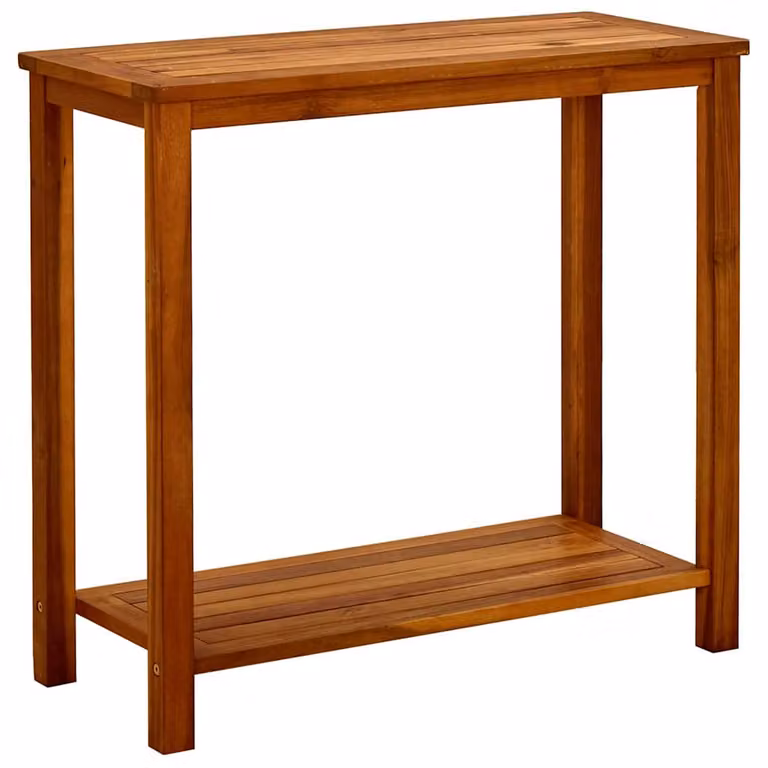 vidaXL Tavolo Consolle da Giardino in Legno di Acacia Marrone L: 80 cm, P: 35 cm, H: 75 cm
