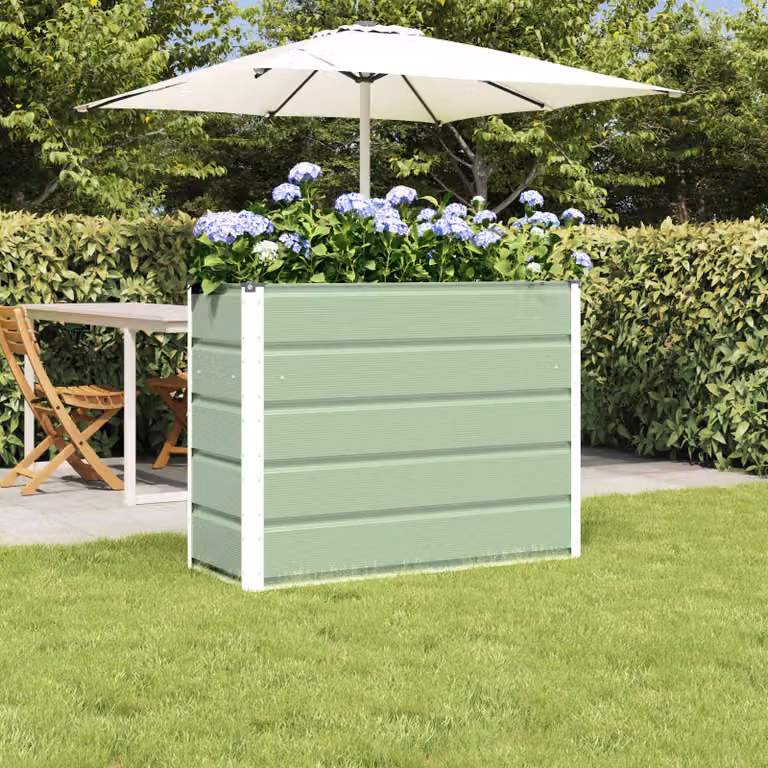 Fioriera verde vidaXL in acciaio e plastica per giardino e piante da interno L: 100 cm, P: 40 cm, H: 75 cm