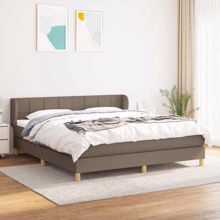 vidaXL Letto Ibrido con Giroletto a Molle e Materasso in Tessuto, L/P: 180 x 200 cm