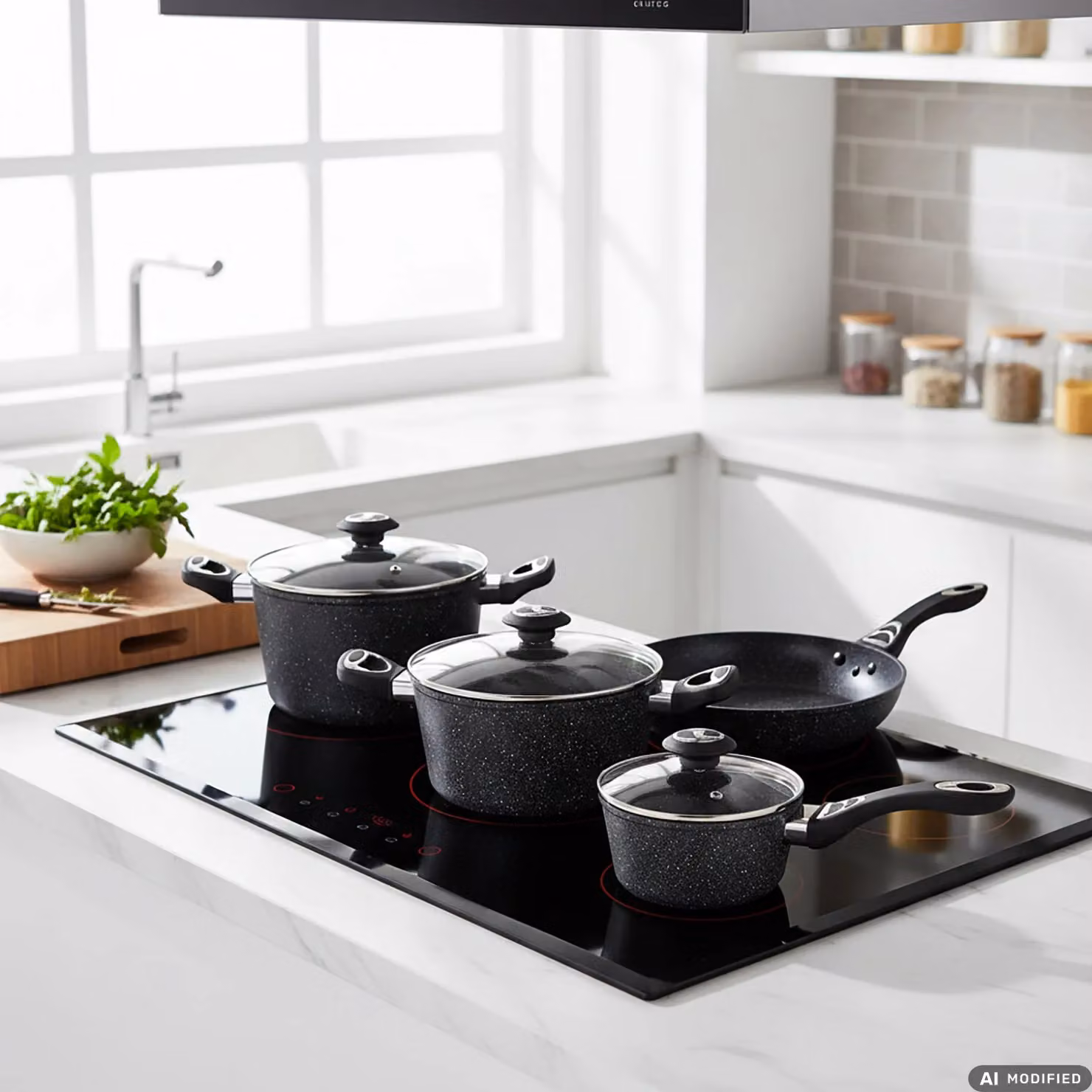 GUSTO CASA Set di Pentole CookStone 10 Pezzi in Alluminio Pressofuso con Effetto Pietra e Rivestimento Antiaderente, Compatibile con Induzione – 2