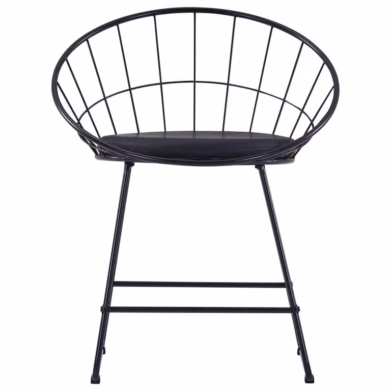 Sedie da Pranzo con Seduta in Pelle finta 2 pz Nero in Acciaio