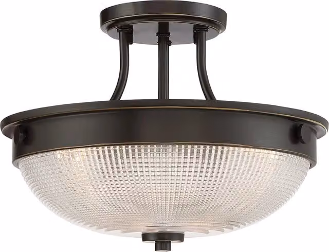 Lampada A Soffitto Contemporanea Mantle Vetro Bronzo Palladiano 2 Luci E27