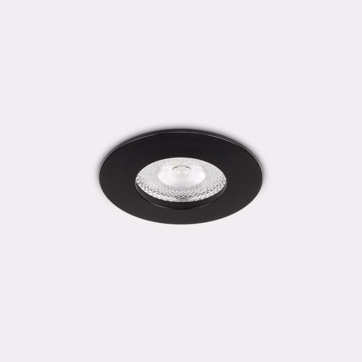 LedsC4 Downlight LED da incasso nero trasparente, illuminazione per interni 995 lumen 3000K, diametro 70 mm, design moderno e resistente in policarbonato e alluminio