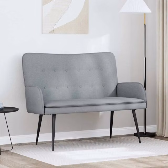 Divano a 2 posti moderno vidaXL in tessuto grigio L: 115 cm, P: 61 cm, H: 87 cm
