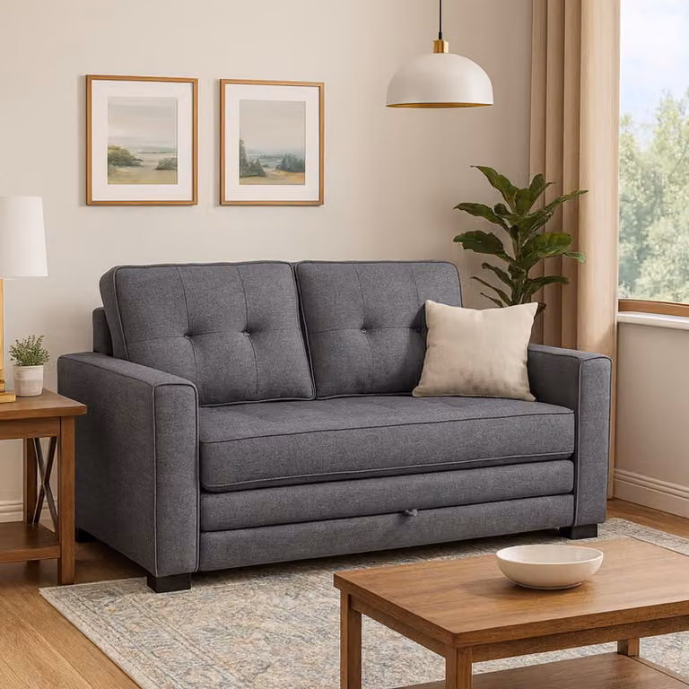 Divano letto a due posti Grigio chiaro Azaria