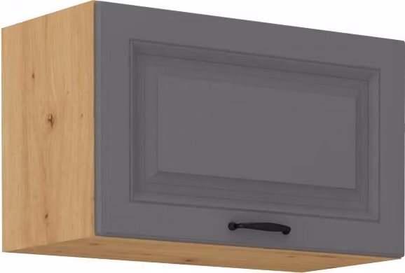 Armadietto per cappa aspirante SOPHIA - larghezza 60 cm, grigio / rovere artisan