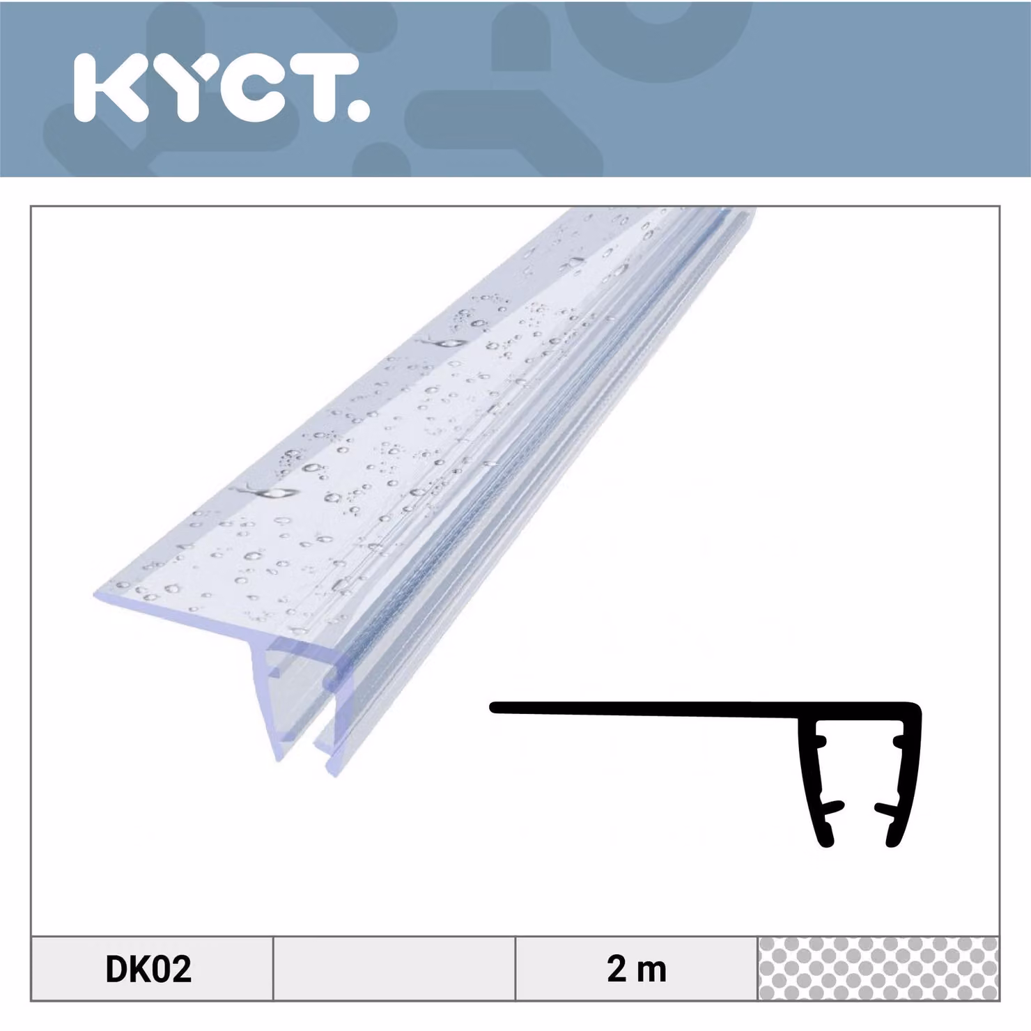 Guarnizione per doccia 4-5 mm, vetro 10x2 m – Guarnizione di ricambio in PVC per porta doccia, guarnizione per cabina doccia DK02