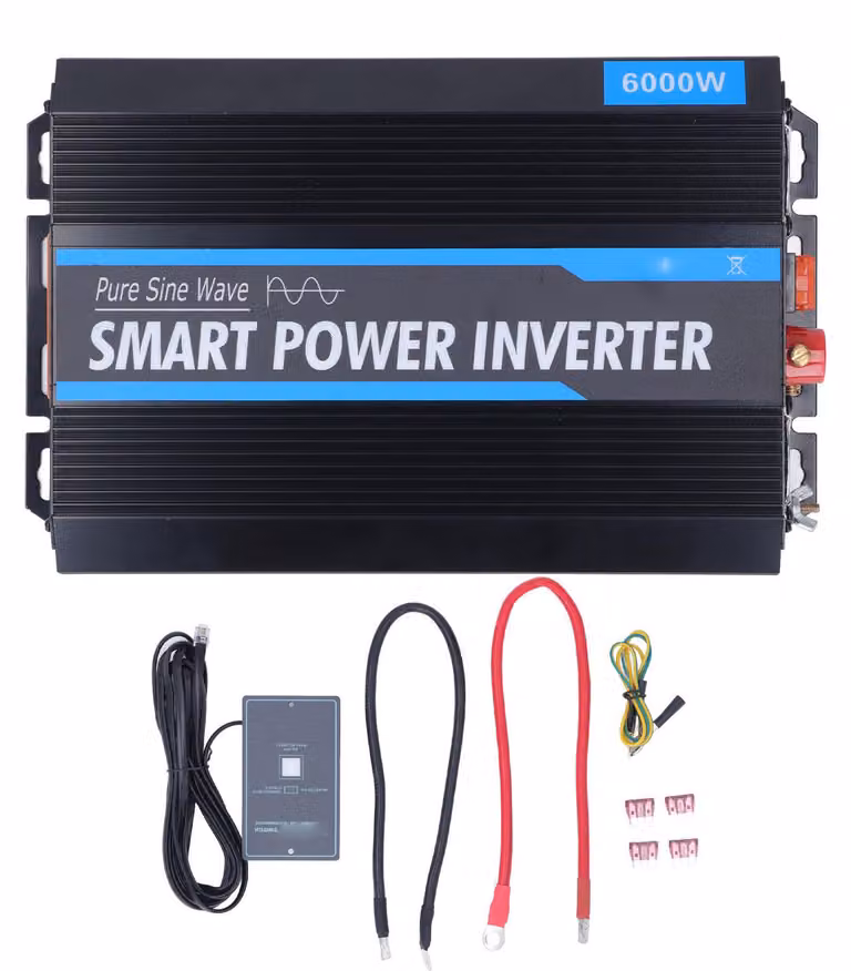 Inverter sinusoidale puro, convertitore di corrente intelligente per auto con display a LED per impianti solari, da 12 V CC a 220 V CA, 6000 W