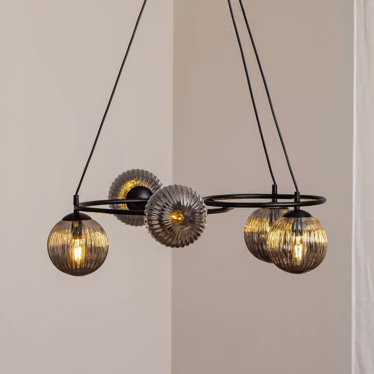 Lampada a sospensione Libra EMIBIG LIGHTING, dimmerabile, Nero, Soggiorno / Sala da pranzo, Metallo, Moderno, Lampada a sospensione