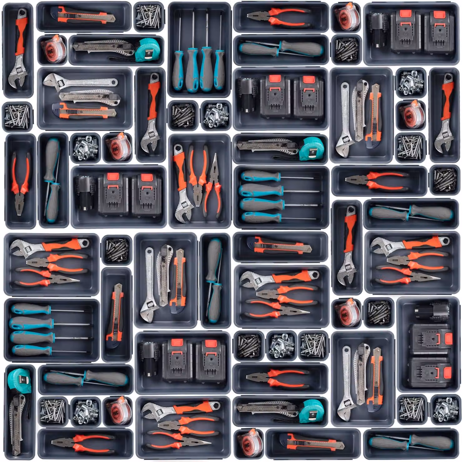 Custodia per attrezzi vuota, con 45 organizer, ideale per officina, cassetti e scatole di smistamento