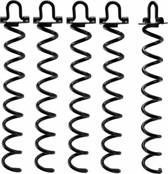 Set di 5 anelli a spirale per trampolino e altalene - Robusto e nero