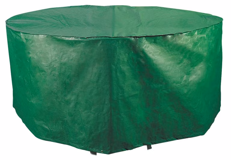 Telo Impermeabile Ø125x70cm in Poliestere per Tavoli Tondi da Giardino Bauer Verde