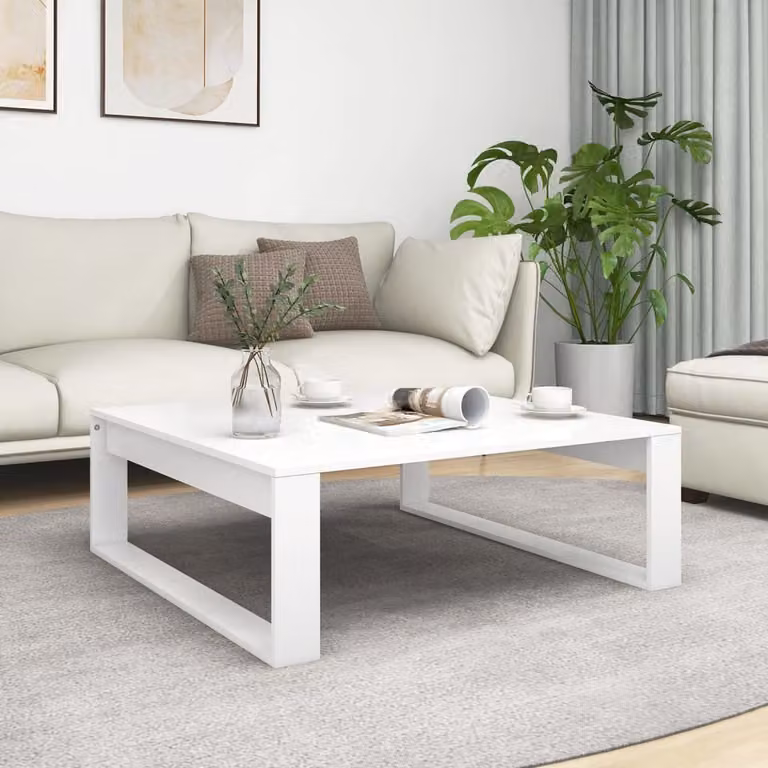 Maison Exclusive - Tavolino bianco 100x100x35 cm in materiale composito