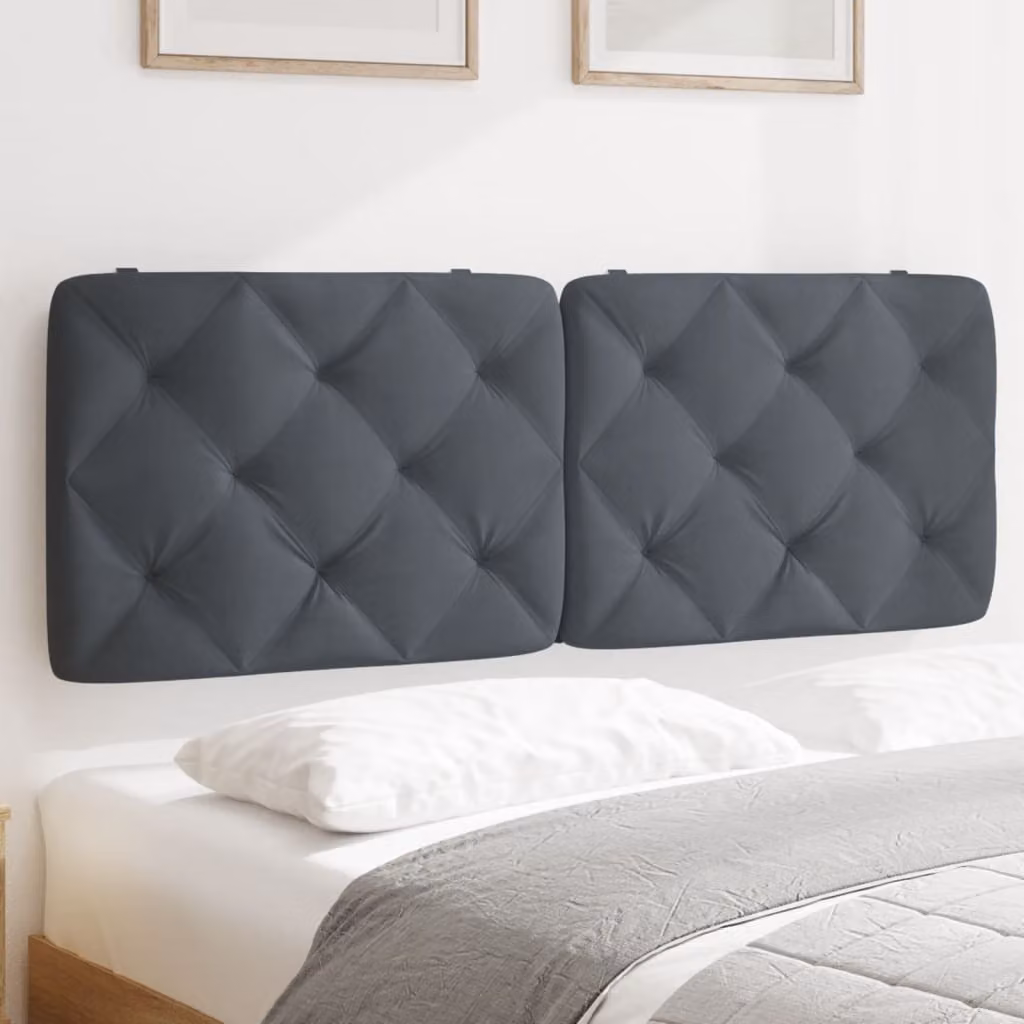 Cuscino Testiera vidaXL in Velluto Grigio Scuro, L: 137 cm