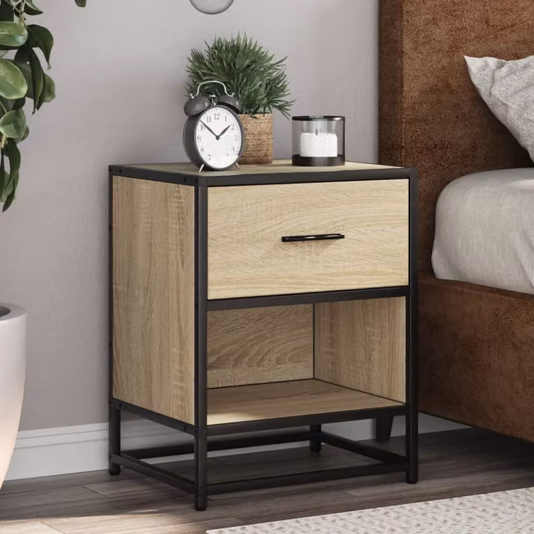 Comodino sospeso vidaXL in Rovere Sonoma, L/P/H: 40 x 31 x 50 cm