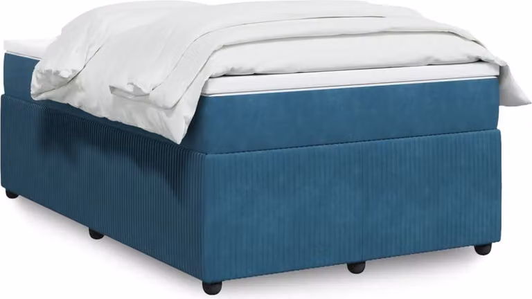 Maison Exclusive - Letto boxspring con materasso blu scuro 120x200 cm velluto