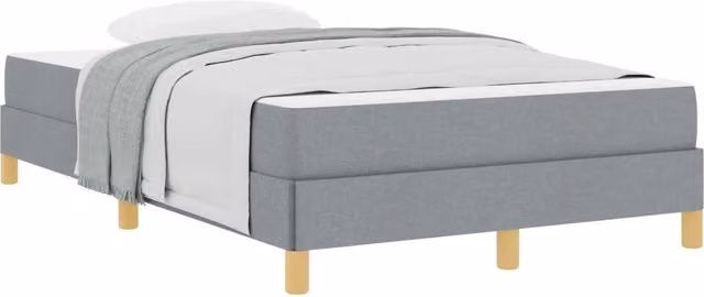Letto matrimoniale | Letto per adulti | Letto a molle con materasso Grigio chiaro 120 x 200 cm Tessuto