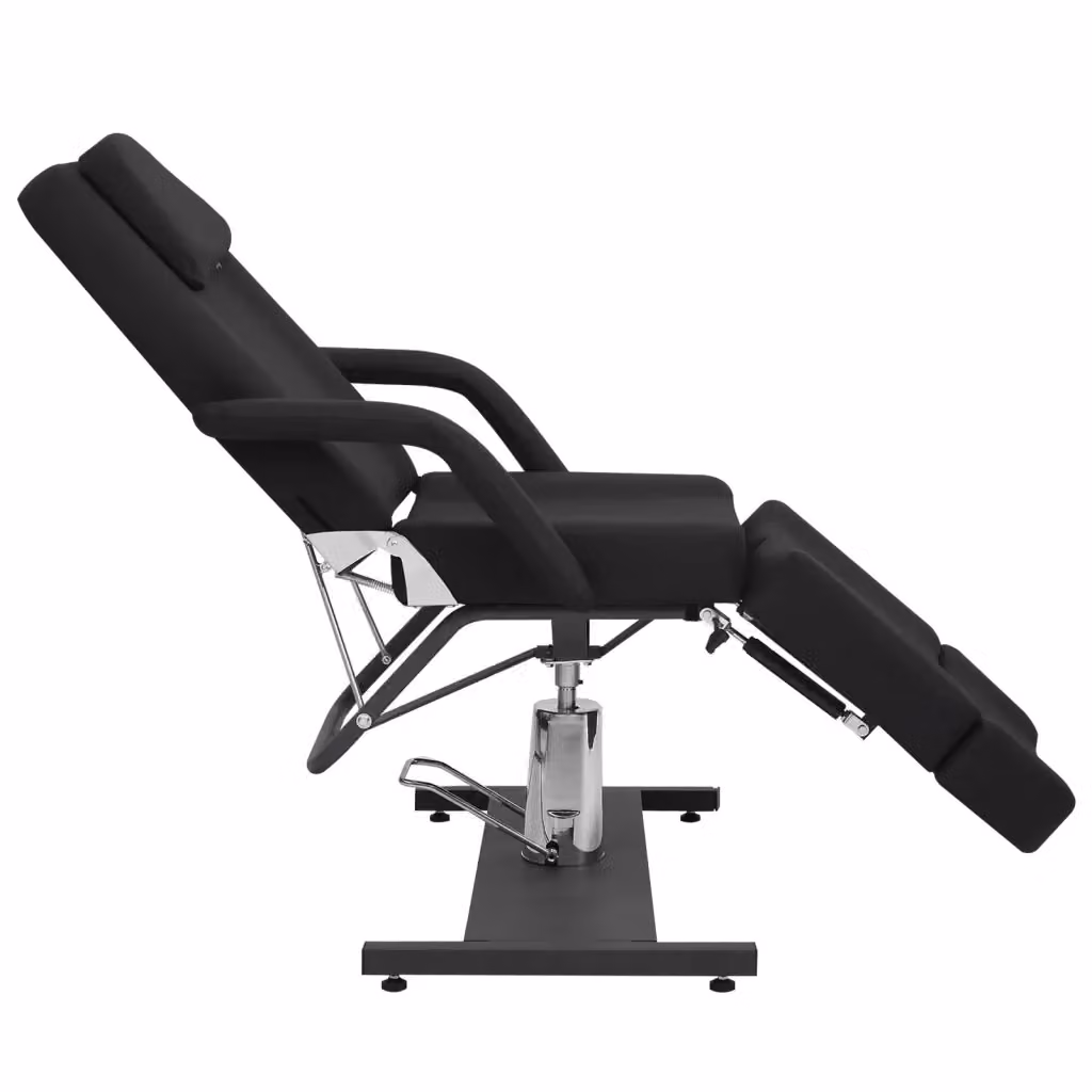 Poltrona da Estetista Professionale vidaXL in Similpelle Nera con Base Girevole 360 Gradi L: 62 cm, P: 78 cm, H: 110 cm – 2