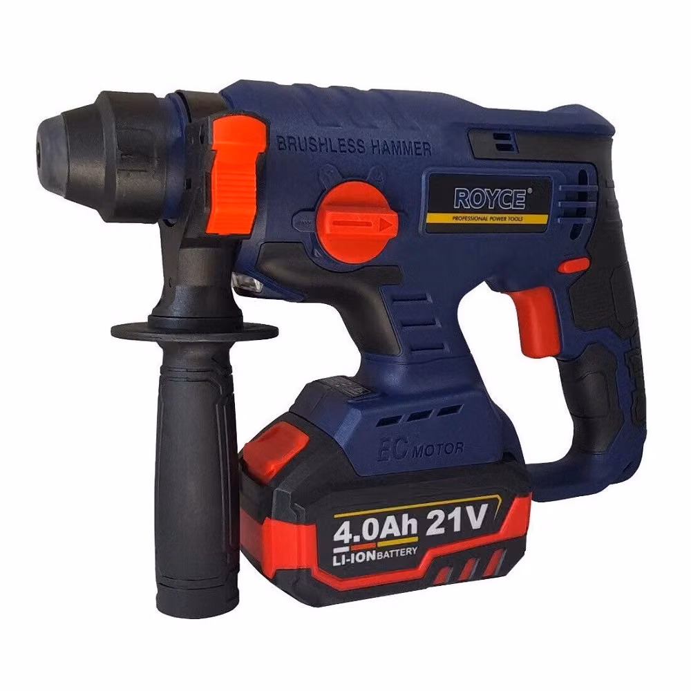 Trapano Scalpellatore a Batteria Trade Shop Martello Demolitore SDS Plus 21V con Batteria 4Ah Blu – 2