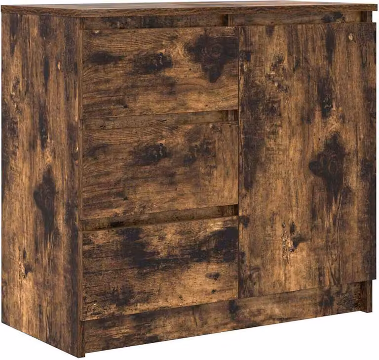 Credenza con Cassetto Rovere Fumo 71x35x65 cm in Truciolato