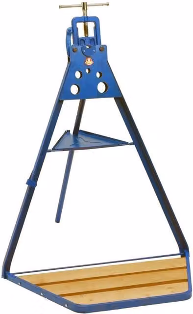 Cavalletto Portatile Idraulico Trade Shop con Morsa da Banco in Metallo, 3 Pollici, Nero e Blu