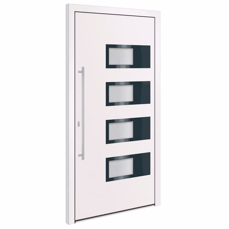 Porta Ingresso Bianca 110x210 cm in Alluminio e PVC