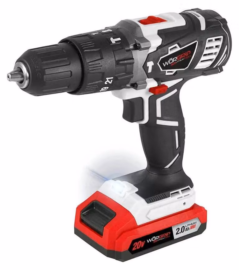 Trapano a percussione Worgrip 2,0 Ah 20 V argento, taglia unica / Spina UE 220 V argento, taglia unica