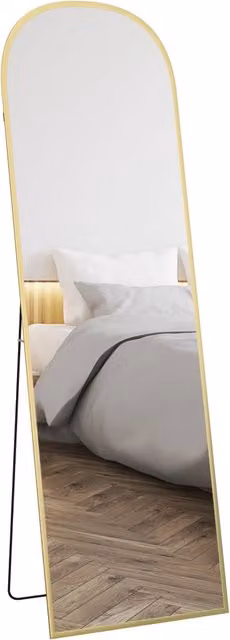 Specchio Moderno Minimal in Alluminio Oro L: 50 cm, H: 170 cm