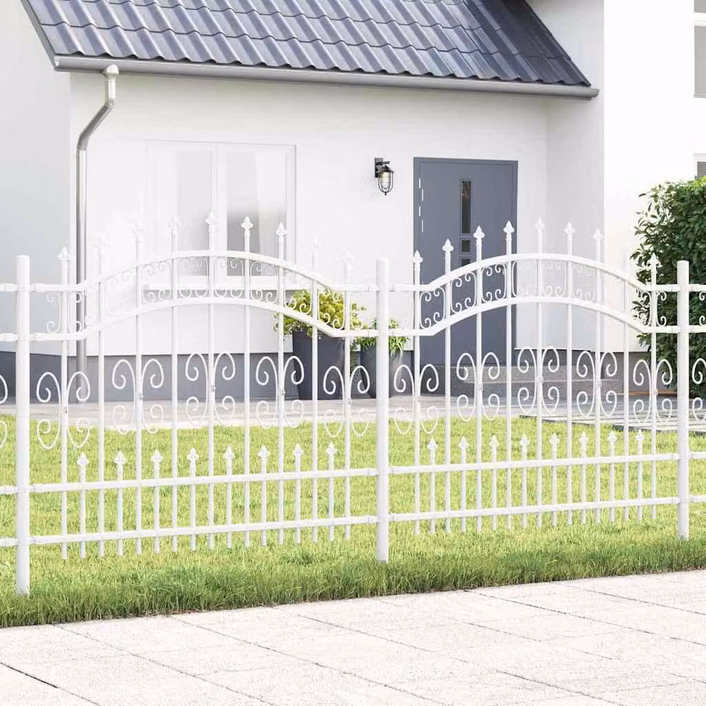 Maison Exclusive - Recinzione per giardino KAMPEN, 240 x 140 cm, acciaio verniciato a polvere, colore bianco