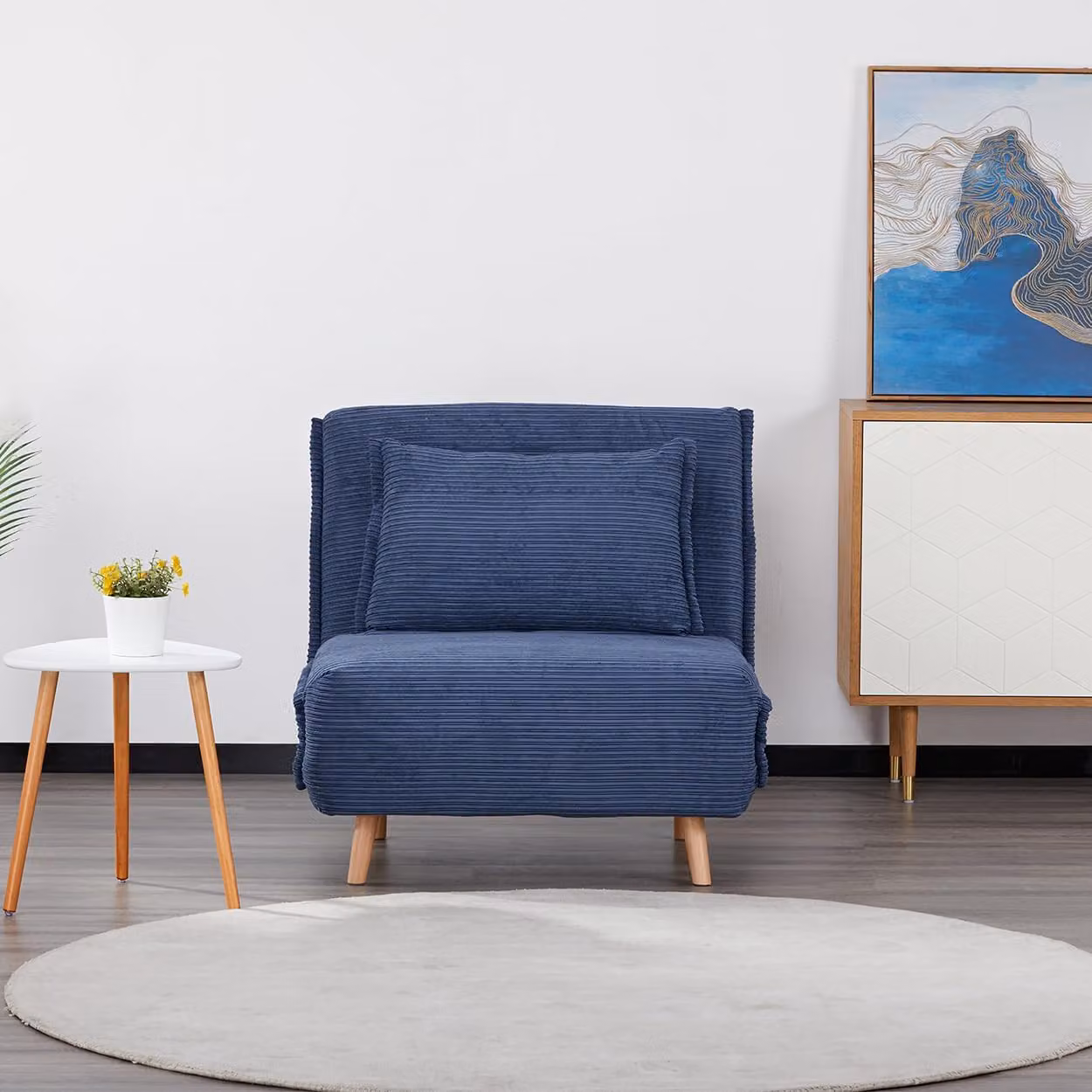 Divanetto Clic Clac VELVET Blu Singolo