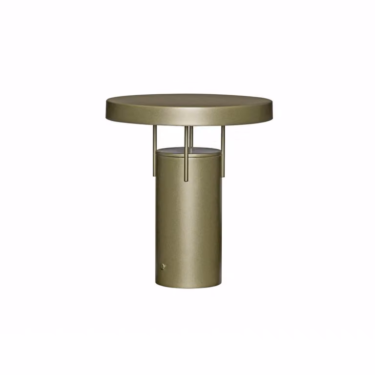 Hübsch HÜBSCH lampada LED da tavolo ricaricabile BringMe verde scuro metallizzato, 28 BringMe, dimmerabile, Verde, Metallo, Moderno